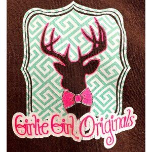 Girlie Girl Originals Long Sleeve Deer Antlers Tee Shirt Sz M Brown Hunt…